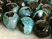 10mm Faceted Round Brown, Blue, and Black Agate Gemstone