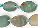 Flat Oval Matte Seaglass Looking Ocean Blue Agate bead Strands