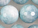 10mm Faceted Round Larimar Blue Jade Gemstone Bead Strand
