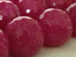 10mm Faceted Round Ruby Pink Jade Gemstone