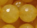 10mm Faceted Round Morrocann Yellow Jade Gemstone Strand
