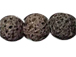 8mm Round Matte Brown Lava Rock Gemstone Bead Strand