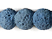 10mm Round Matte Denim Blue Lava Rock Gemstone Bead Strand