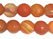 6mm Faceted Round Sunburst Orange Agate Bead Strand