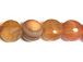 8mm Faceted Round Sunburst Orange Agate Bead Strand