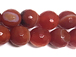 8mm Faceted Round Sedona Orange Agate Bead Strand