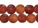 8mm Faceted Round Meditation Red Agate Bead Strand