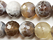 10mm Latte Agate Faceted Round Gemstone Bead Strand