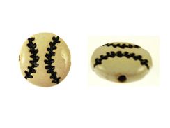 Ceramic Baseball Disc Bead 