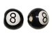 Ceramic 8 Ball Billiard Bead, large