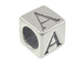 7mm Sterling Silver Greek Letter Bead or Alphabet Block Alpha