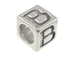 7mm Sterling Silver Greek Letter Bead or Alphabet Block Beta