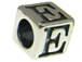 7mm Sterling Silver Letter Bead Alphabet Block E