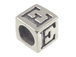 7mm Sterling Silver Greek Letter Bead or Alphabet Block Epsilon