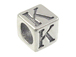 7mm Sterling Silver Greek Letter Bead or Alphabet Block Kappa