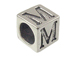 7mm Sterling Silver Greek Letter Bead or Alphabet Block Mu