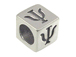 7mm Sterling Silver Greek Letter Bead or Alphabet Block Psi