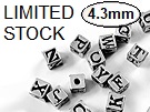 Alphabet Beads Sterling Silver - BABY Block Letters