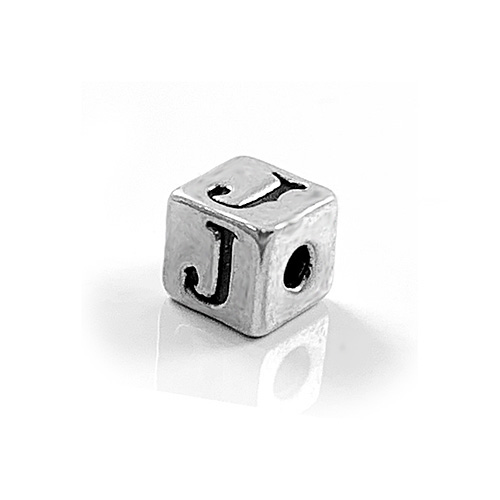 SQBABY-J - Sterling Silver Letter Beads, Blocks, Alphabet