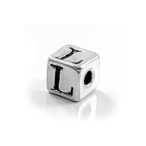 SQBABY-L - Sterling Silver Letter Beads, Blocks, Alphabet