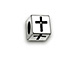 Cross - 4.5mm Sterling Silver Letter Bead