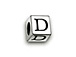 4.5mm Sterling Silver Letter Bead D