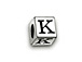 4.5mm Sterling Silver Letter Bead K