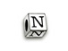 4.5mm Sterling Silver Letter Bead N