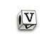 4.5mm Sterling Silver Letter Bead V