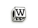 4.5mm Sterling Silver Letter Bead W