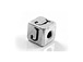 4.3mm Sterling Silver Letter Bead J