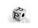 4.3mm Sterling Silver Letter Bead P