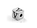 4.3mm Sterling Silver Letter Bead V