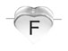 6.6x7.6mm Heart Shape Sterling Silver Letter F