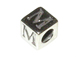 4.8mm Sterling Silver Letter Bead M