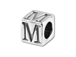 5.5mm Sterling Silver Alphabet Bead - M (Bulk Pack of 50)