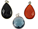 Sterling Silver Gemstone Bezel Pendants