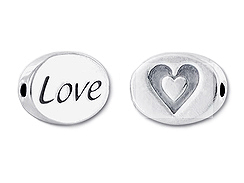 Love2 - Pewter Word Bead