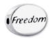 2 count  FREEDOM Sterling Silver Oval Message Bead <b><FONT COLOR="FF0000">CLEARANCE SALE</FONT>