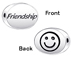 2 count  FRIENDSHIP2 Sterling Silver Oval Message Bead <b><FONT COLOR="FF0000">CLEARANCE SALE</FONT>