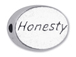 2 count  HONESTY Sterling Silver Oval Message Bead <b><FONT COLOR="FF0000">CLEARANCE SALE</FONT>