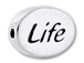 2 count  LIFE Sterling Silver Oval Message Bead <b><FONT COLOR="FF0000">CLEARANCE SALE</FONT>