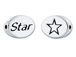 2 count  STAR2 Sterling Silver Oval Message Bead <b><FONT COLOR="FF0000">CLEARANCE SALE</FONT>