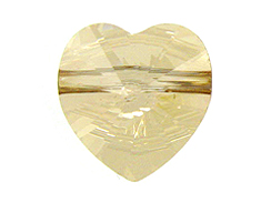 8 Crystal Golden Shadow - 10mm Swarovski Faceted Heart Beads 