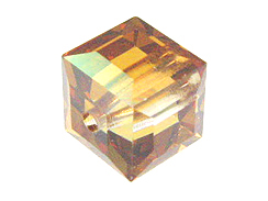 12 Crystal Copper - 6mm Swarovski Faceted Cube Beads 