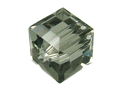 24 Black Diamond - 4mm Swarovski Faceted Cube Beads 