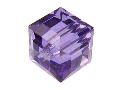 6 Tanzanite - 8mm Swarovski Faceted Cube Beads