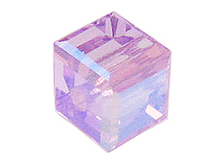 12 Violet AB - 6mm Swarovski Faceted Cube Beads