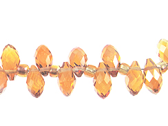 12x5.5mm Crystal Briolettes - Champagne