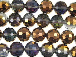 16mm Dragon Crystal Disco Ball Bead Strand - Antique Copper